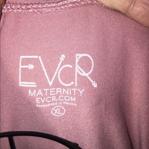 EVCR Size XL maternity Mommy to be mauve stretch comfy gathered summer casual - Picture 5 of 7